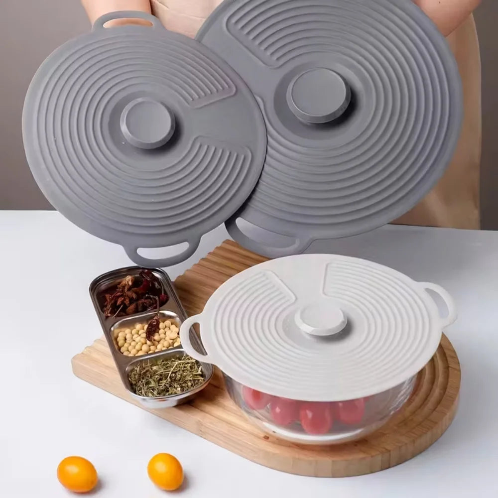 Tapa de silicona reutilizable con agarre para bowls y microondas
