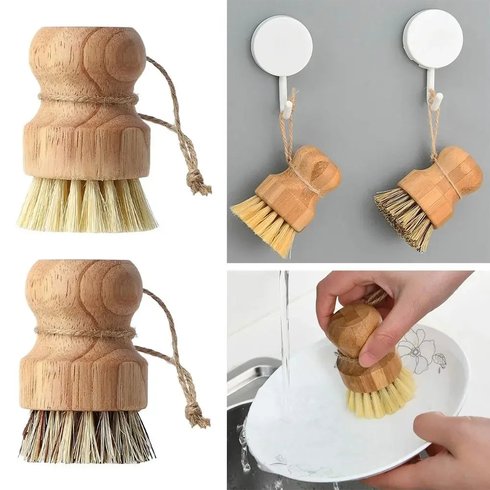 Cepillos para vajilla de bambú con fibras de sisal o coco