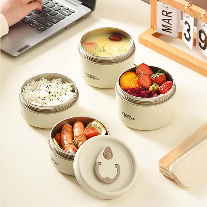 Set de vianda térmica con 3 recipientes apilables y bolso