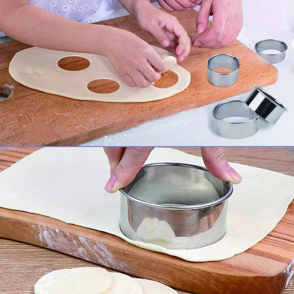 Set de cortantes redondos de acero inoxidable para galletitas y fondant