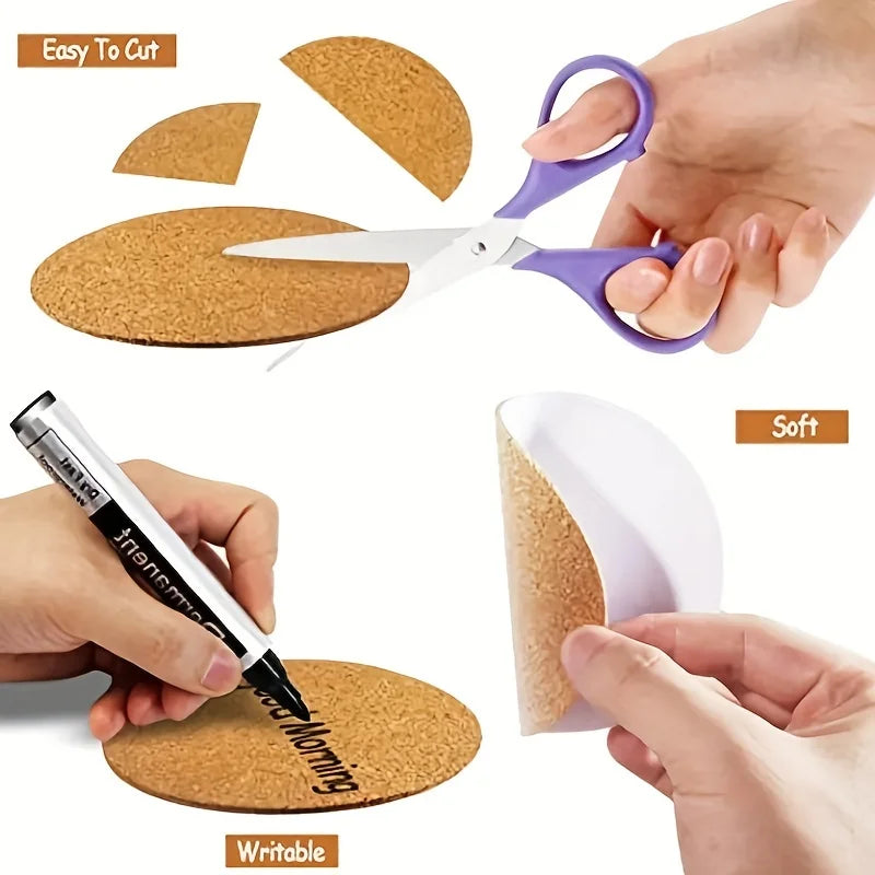 Set de 20 posavasos de corcho autoadhesivo