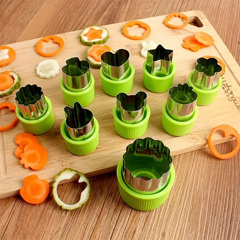 Set de 9 mini cortantes de acero inoxidable para galletitas y vegetales
