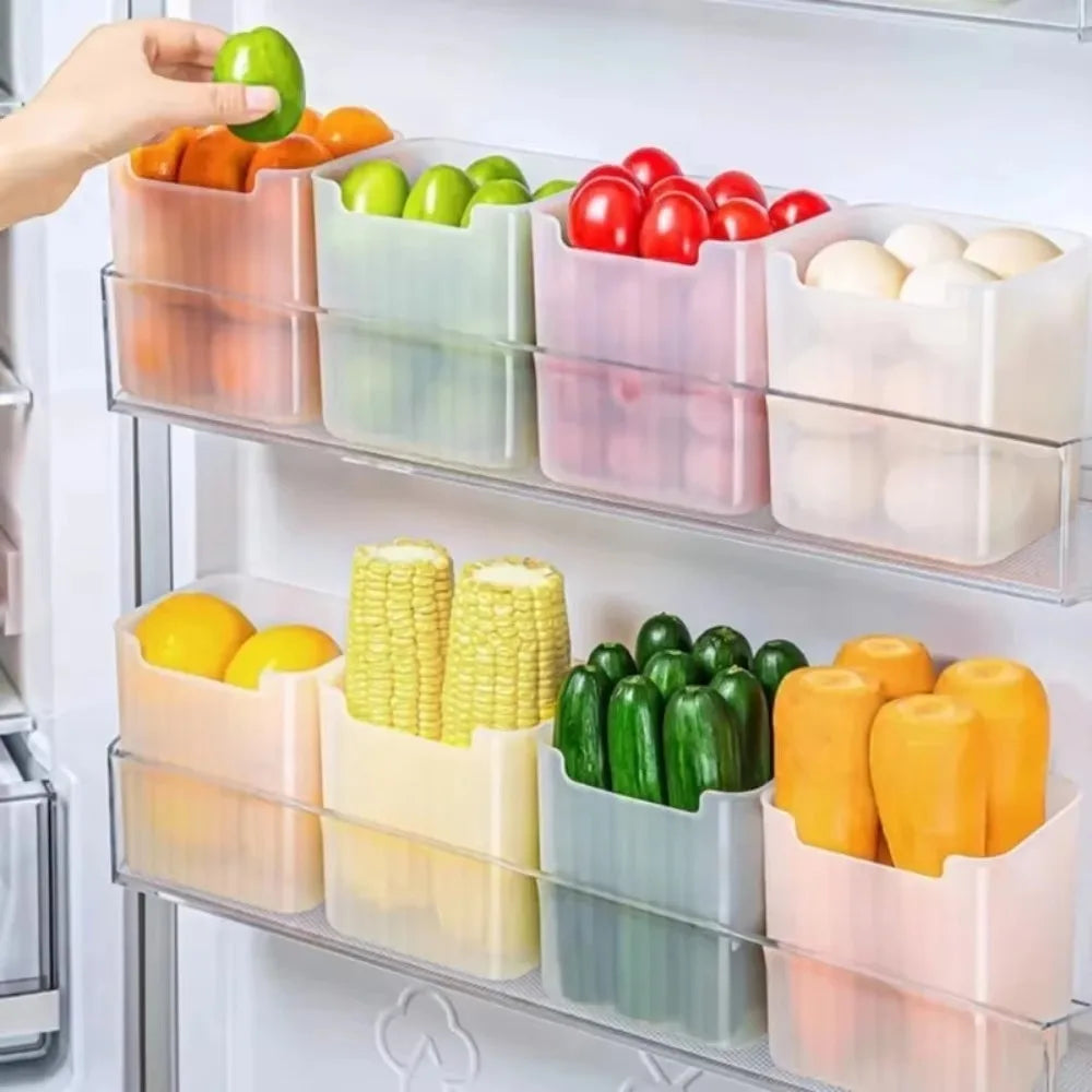 Set de 3 organizadores transparentes de plástico para heladera