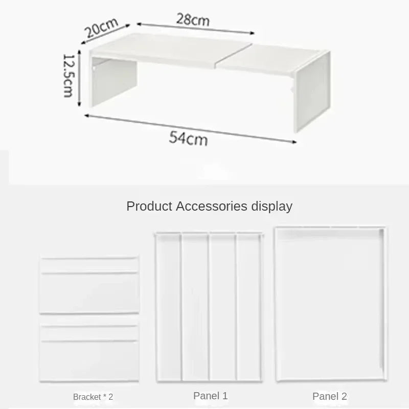 Estante divisor extensible blanco para alacena