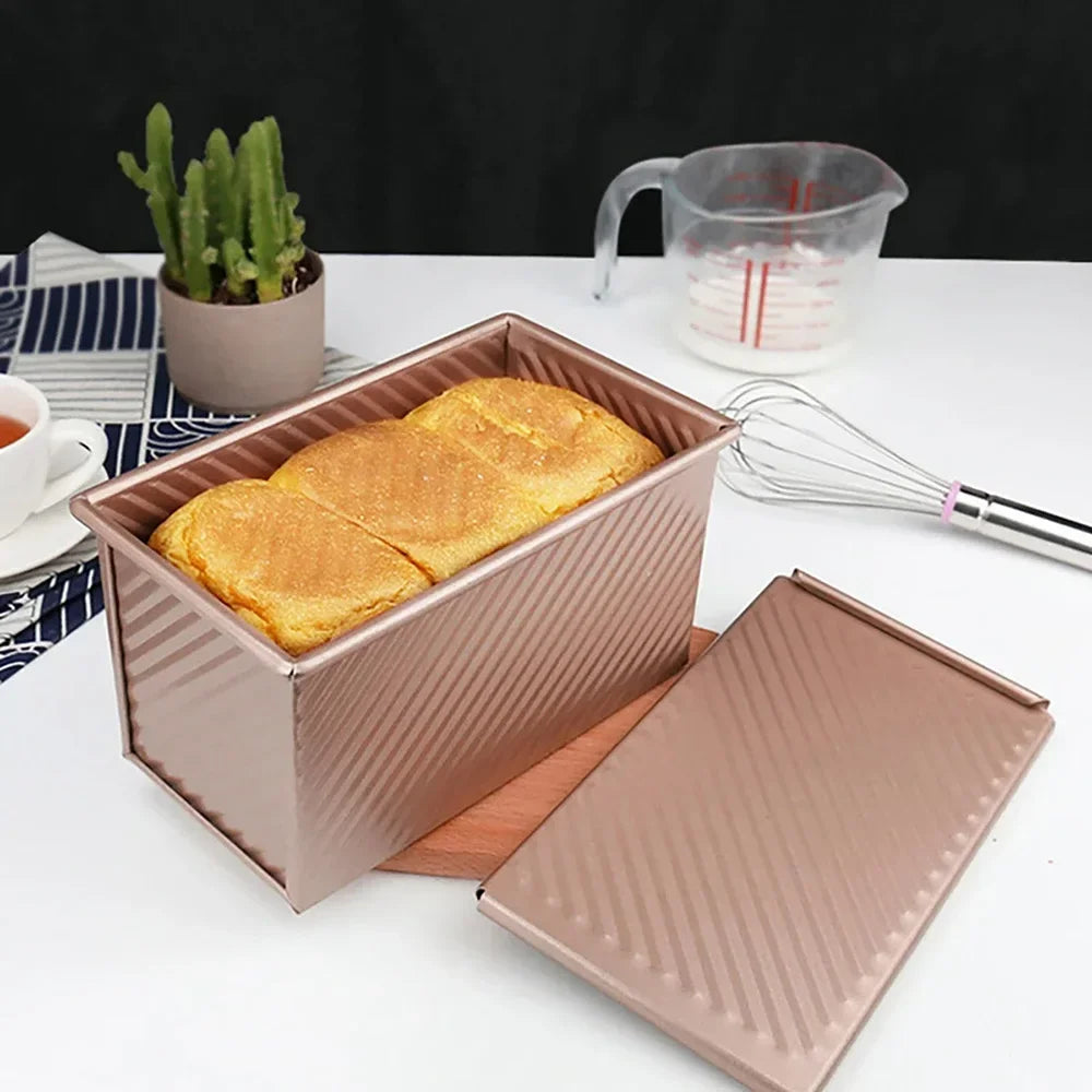 Molde para pan Pullman con tapa de acero al carbono rosa