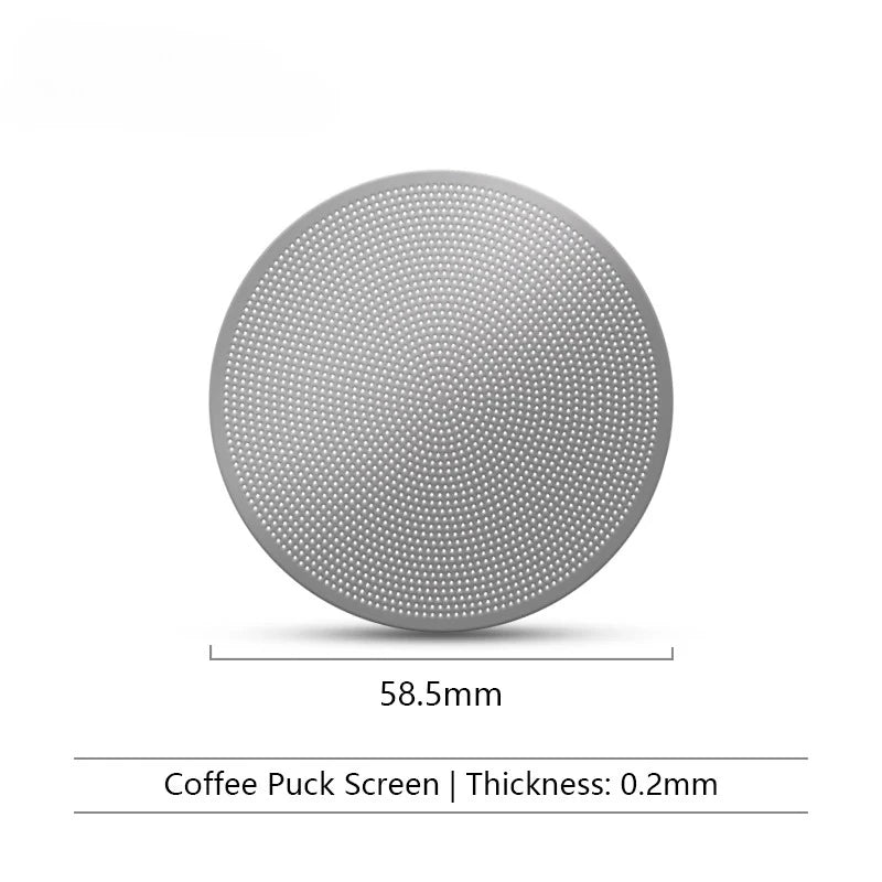 Filtro puck screen de acero inoxidable para espresso — 51, 53 y 58,5 mm