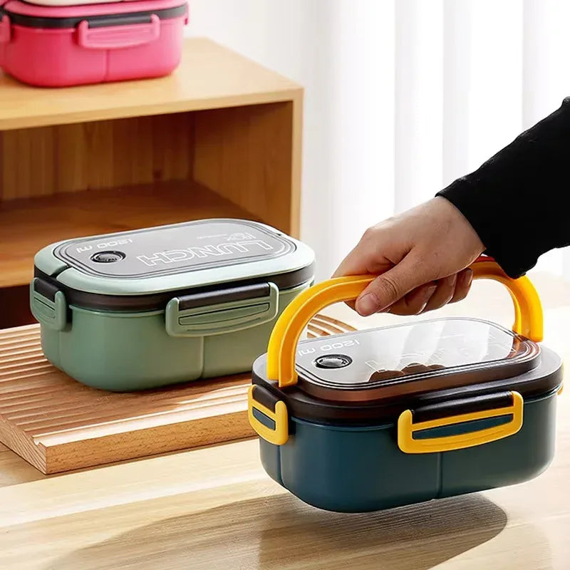 Vianda bento de dos niveles de 1200 ml con cubiertos G801