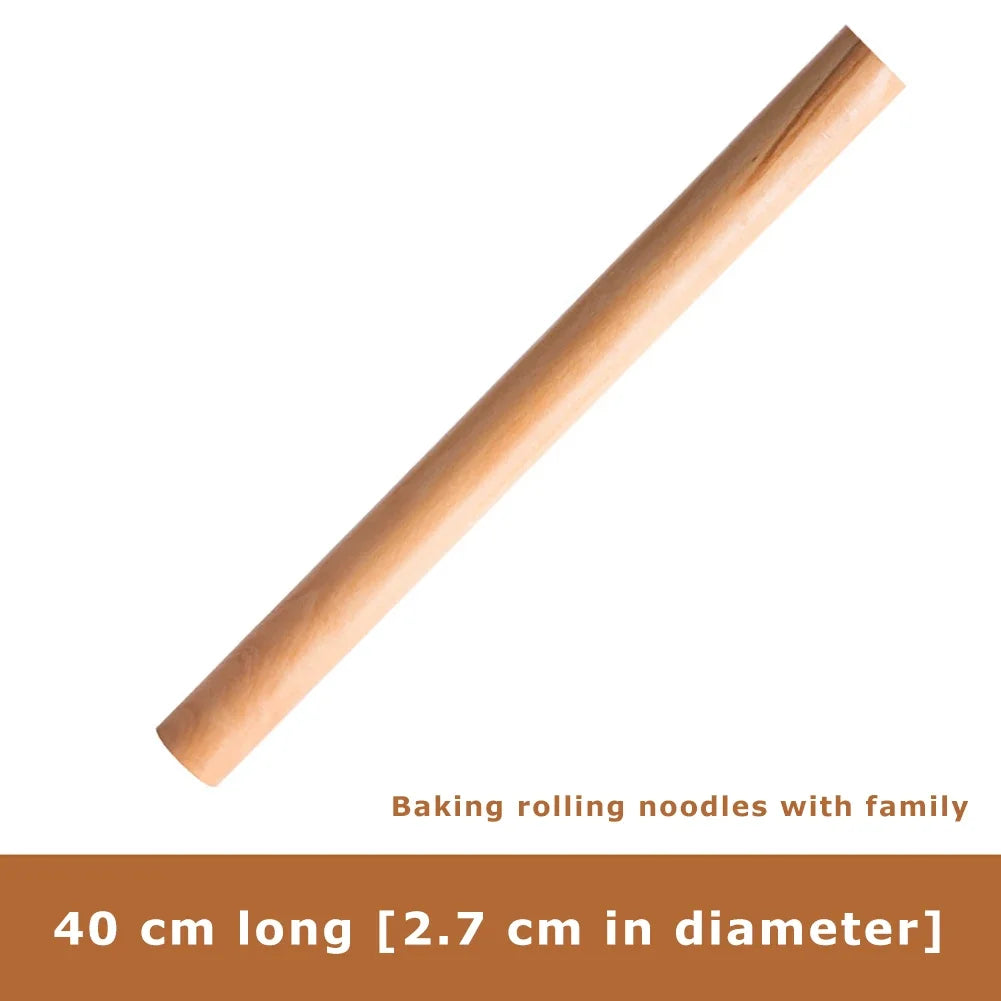Palo de amasar de madera para pastas y repostería de 30 o 40 cm