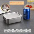 Vianda rectangular de acero inoxidable con cierre por clips