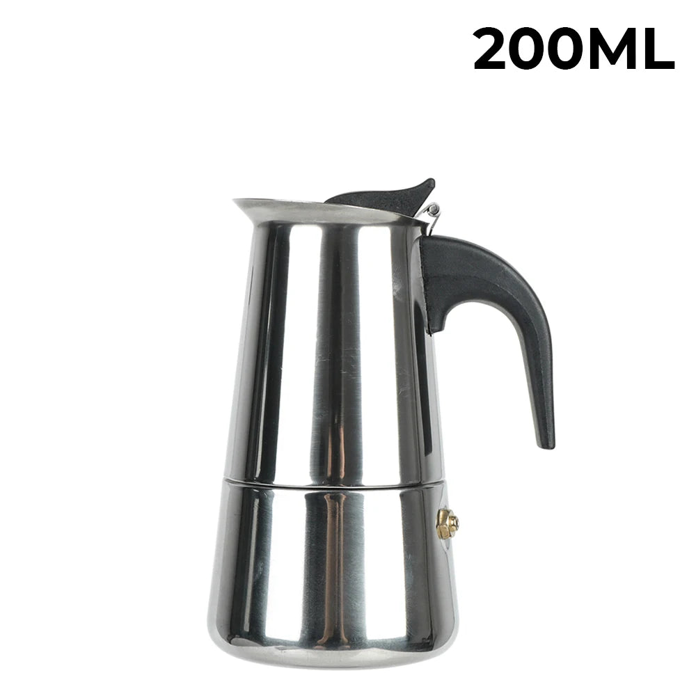Cafetera italiana de acero inoxidable de 100 a 450 ml