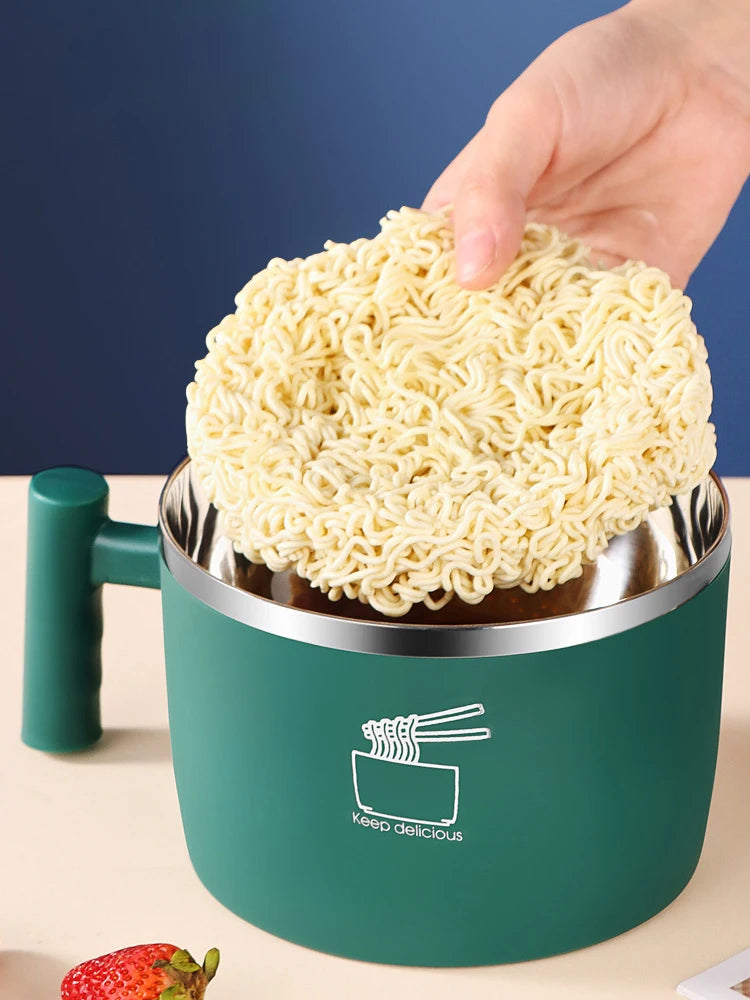Bowl para fideos con tapa escurridora y asa lateral