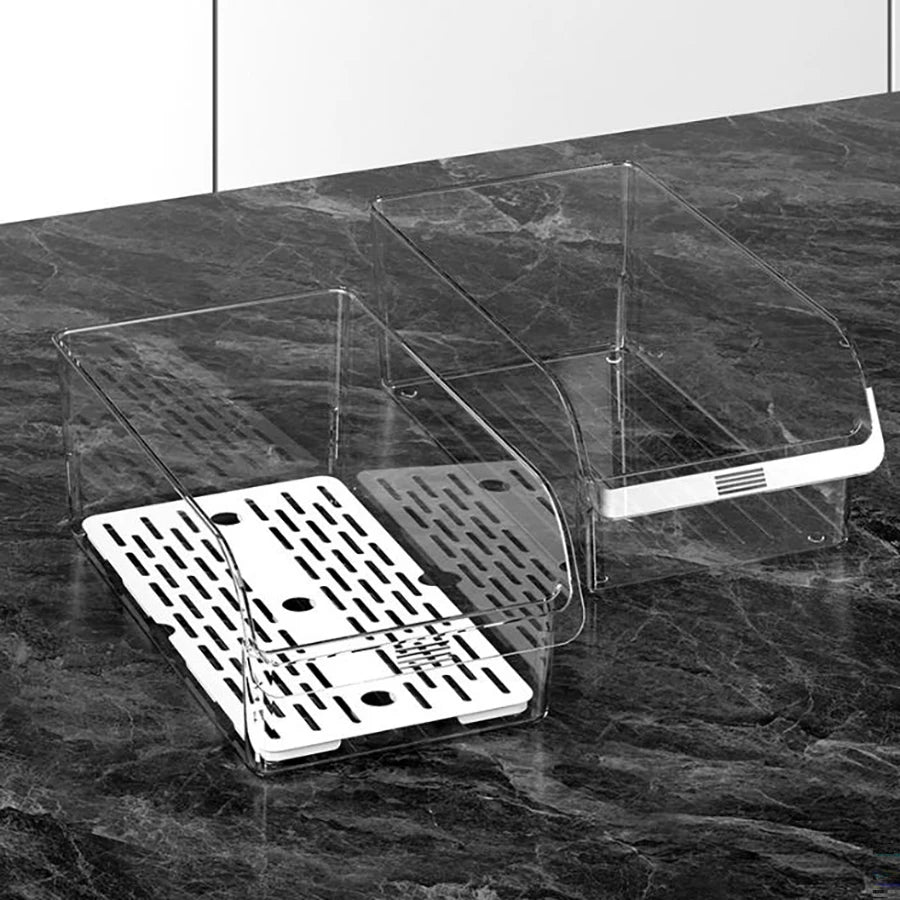 Organizador transparente rectangular para heladera