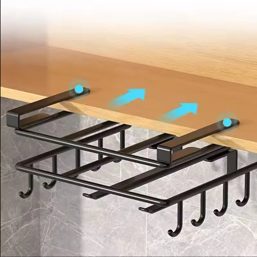 Estante organizador metálico bajo alacena para cocina