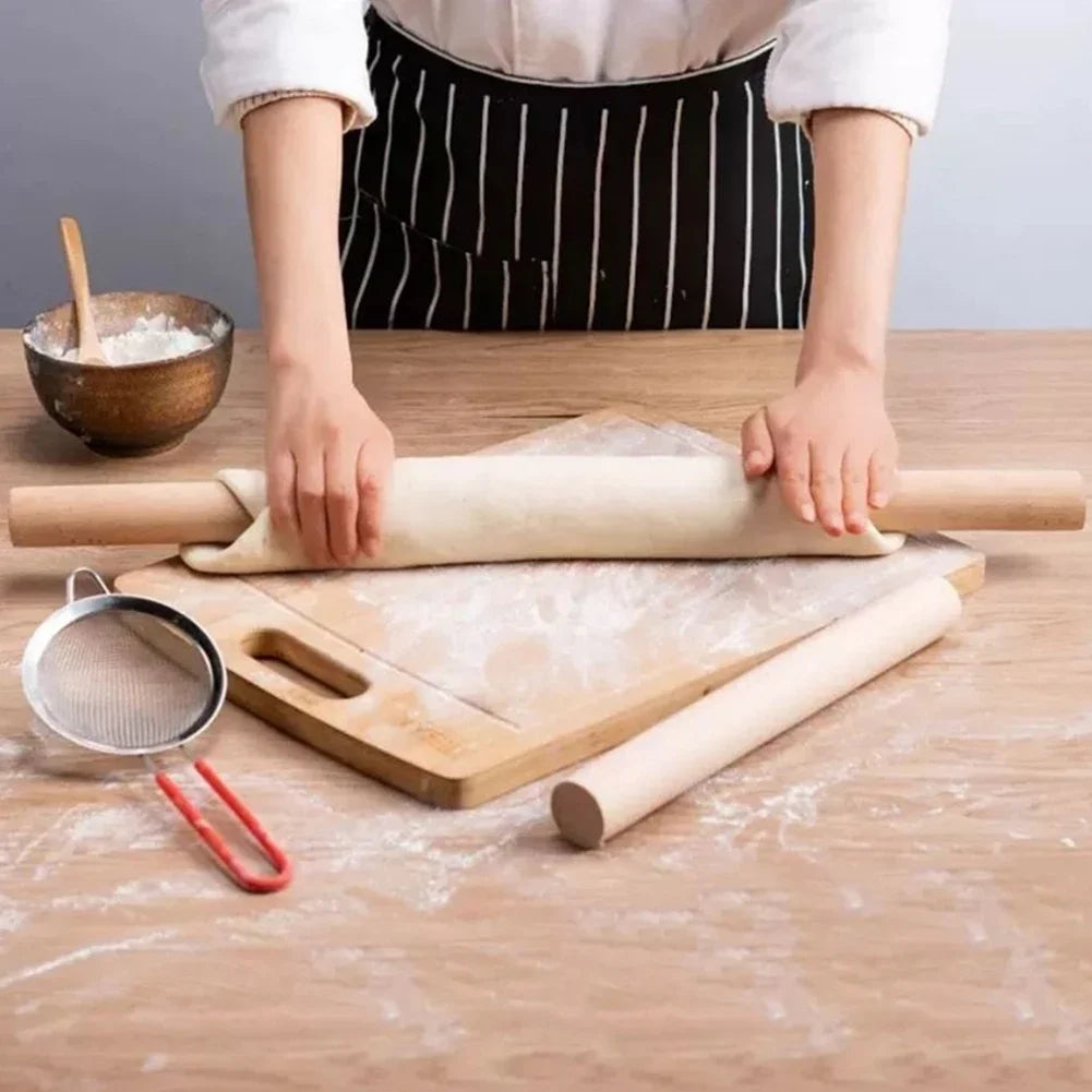Palo de amasar de madera para pastas y repostería de 30 o 40 cm