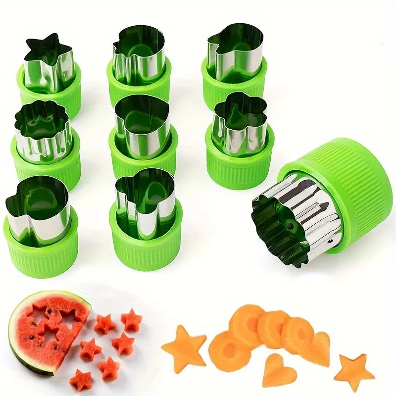 Set de 9 mini cortantes de acero inoxidable para galletitas y vegetales