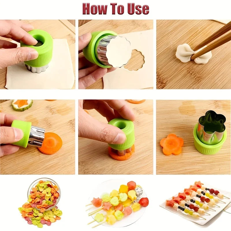 Set de 9 mini cortantes de acero inoxidable para galletitas y vegetales