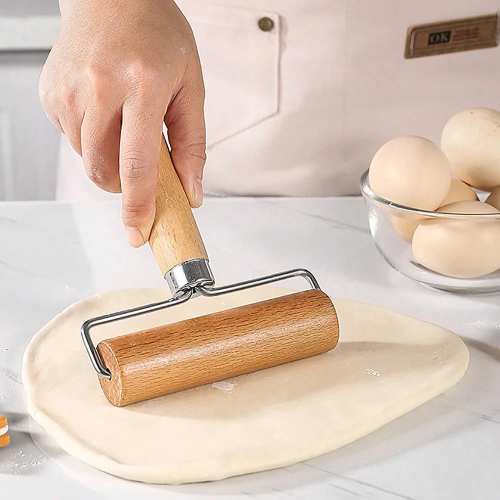 Palo de amasar de madera con mango para masas y repostería