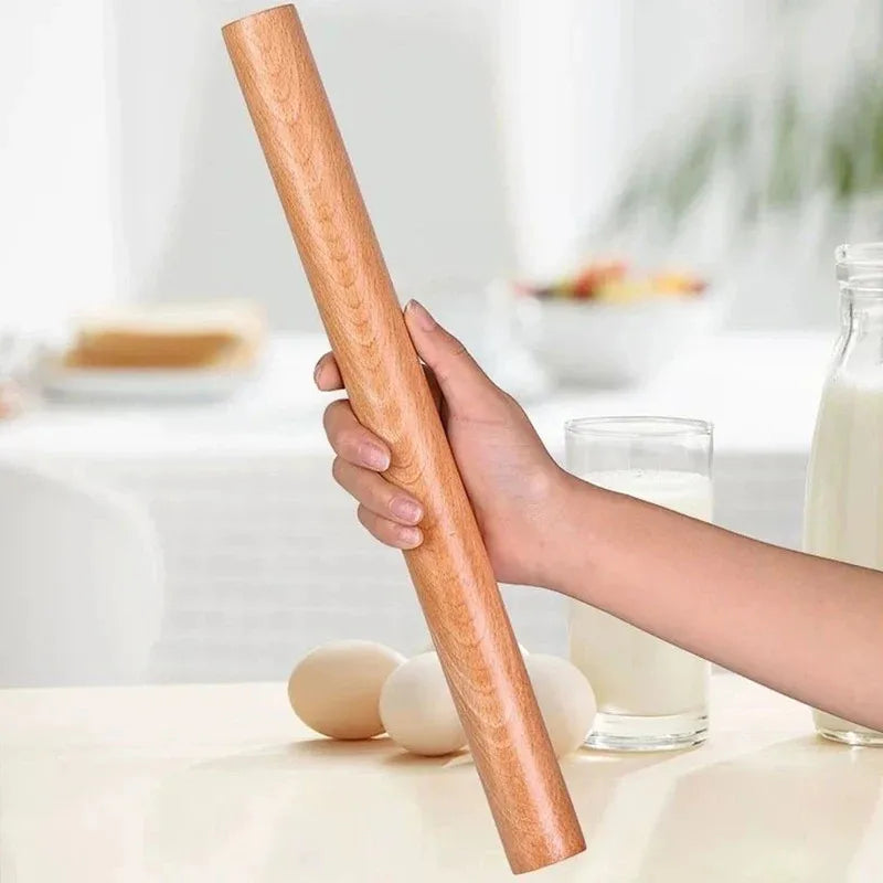Palo de amasar de madera para pastas y repostería de 30 o 40 cm