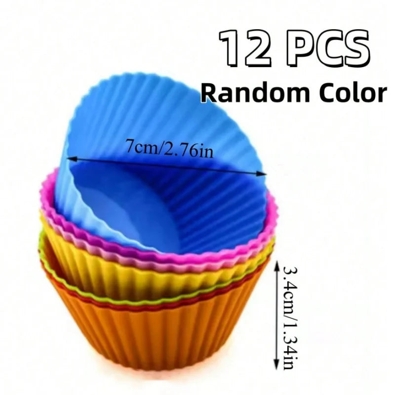 Moldes individuales de silicona para muffins y cupcakes de 6 o 12 unidades