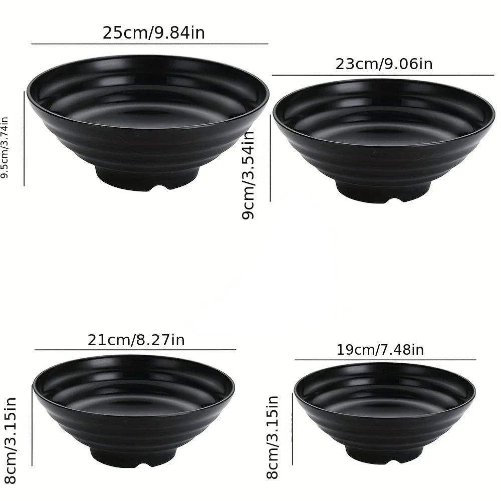 Bowl negro de plástico para fideos y ensaladas