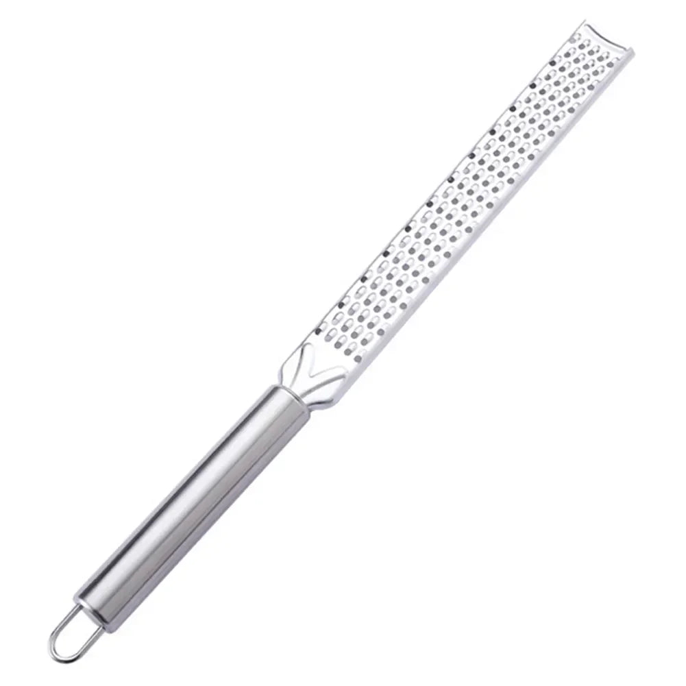 Rallador plano largo de acero inoxidable para cítricos y queso