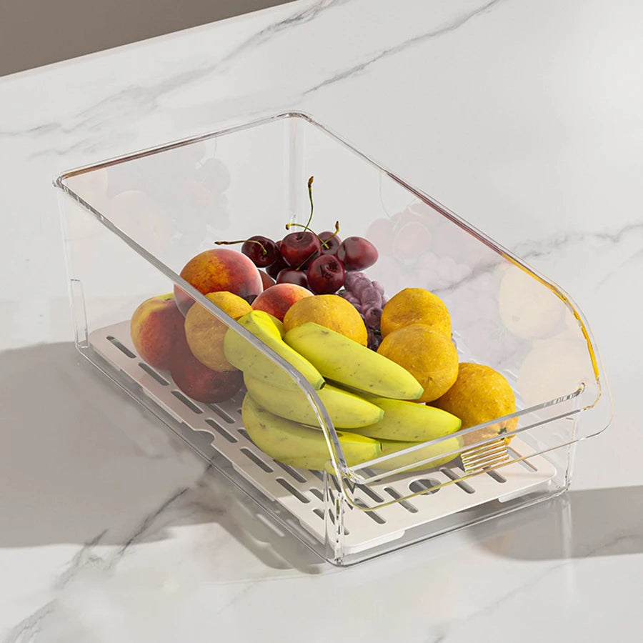 Organizador transparente rectangular para heladera