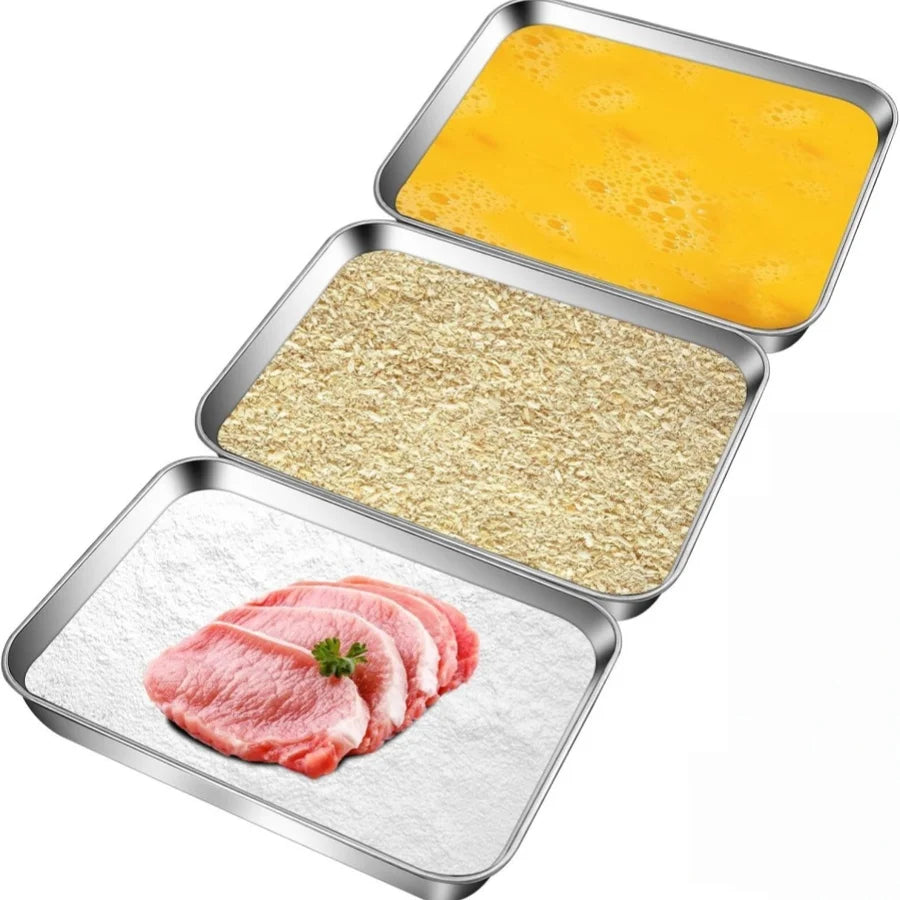 Recipientes rectangulares de acero inoxidable con tapa para alimentos