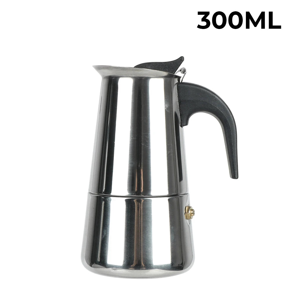 Cafetera italiana de acero inoxidable de 100 a 450 ml