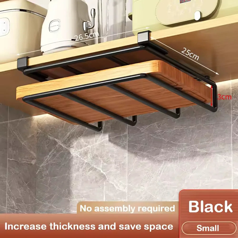 Estante organizador metálico bajo alacena para cocina