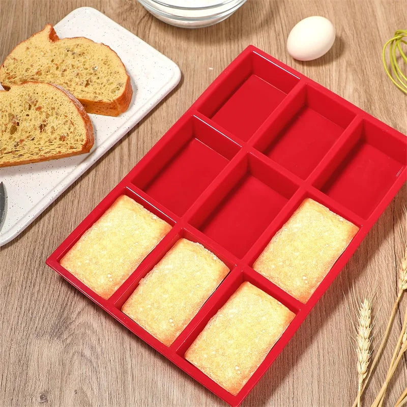 Molde de silicona para mini budines y panes de 9 cavidades