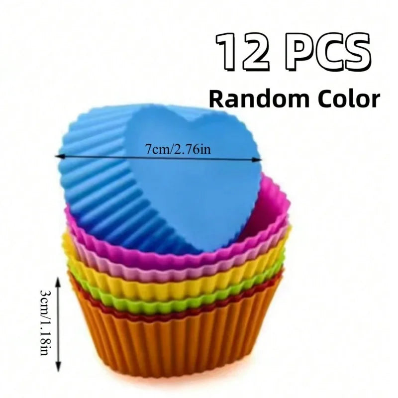 Moldes individuales de silicona para muffins y cupcakes de 6 o 12 unidades