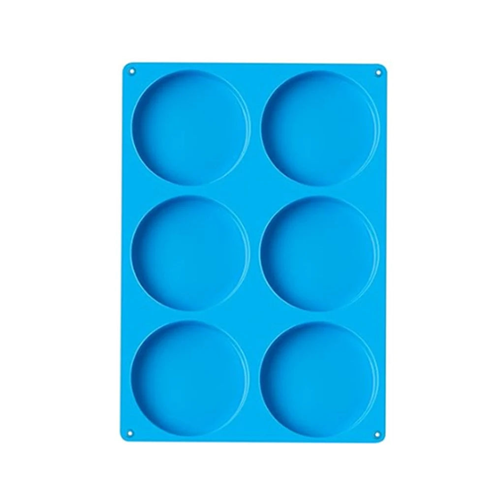Molde de silicona con 6 cavidades redondas para repostería