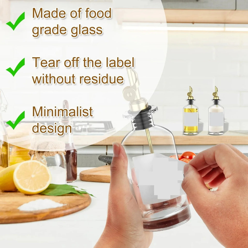 Aceitera de vidrio transparente para aceite y vinagre