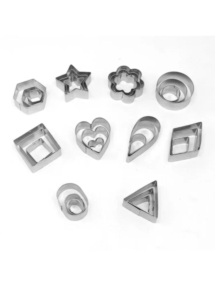 Set de 30 cortantes de acero inoxidable para galletitas y fondant