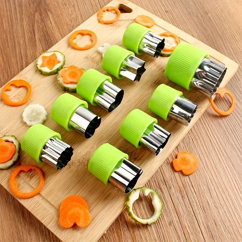 Set de 9 mini cortantes de acero inoxidable para galletitas y vegetales