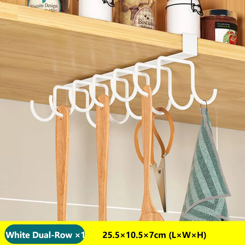 Estante organizador metálico bajo alacena para cocina