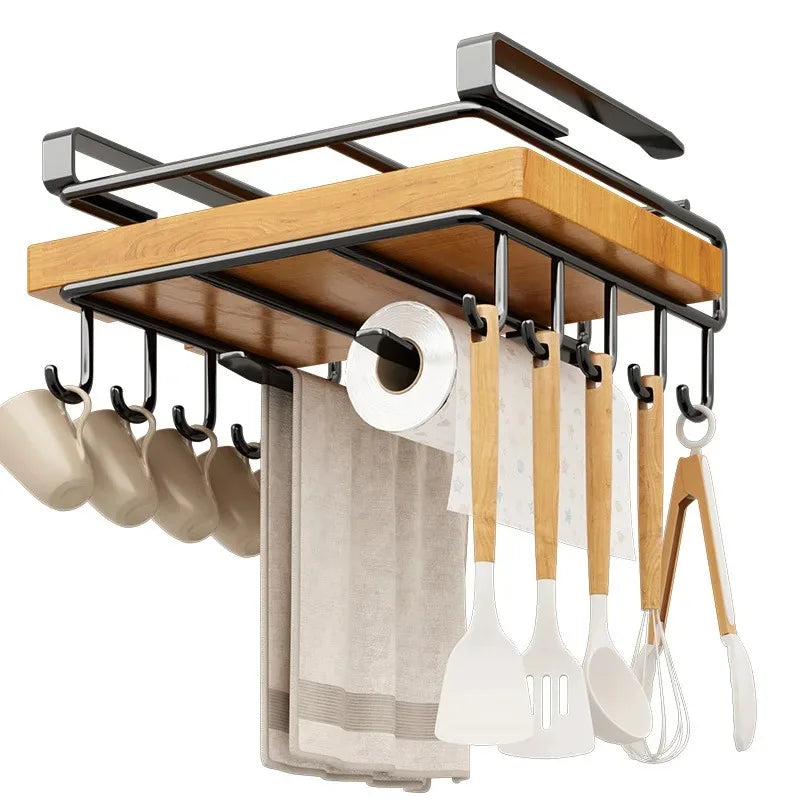 Estante organizador metálico bajo alacena para cocina