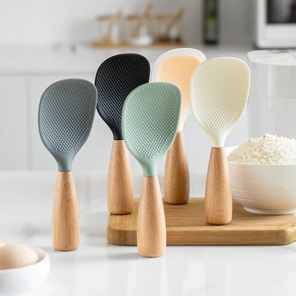 Cuchara de silicona para cocinar y servir arroz
