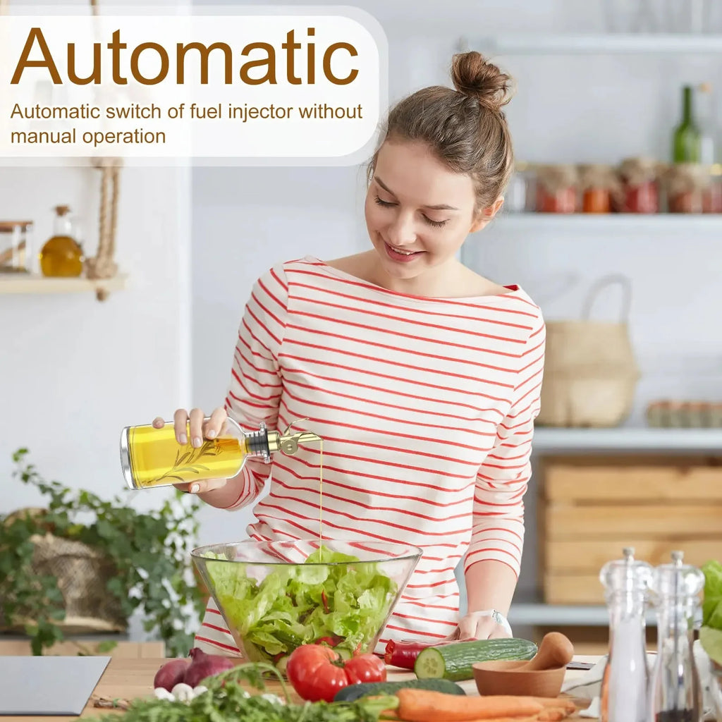 Aceitera de vidrio transparente para aceite y vinagre