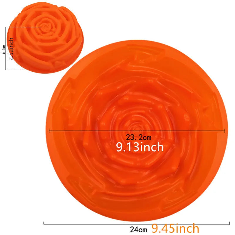Molde de silicona para tortas con forma de rosa de 24 cm