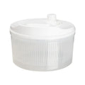 Centrifugadora manual blanca para verduras con canasto escurridor