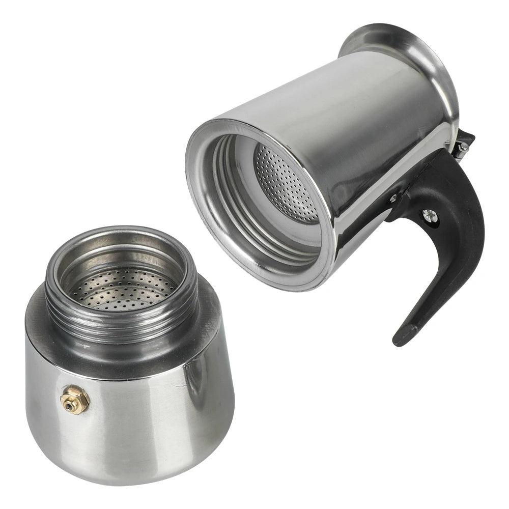 Cafetera italiana de acero inoxidable de 100 a 450 ml