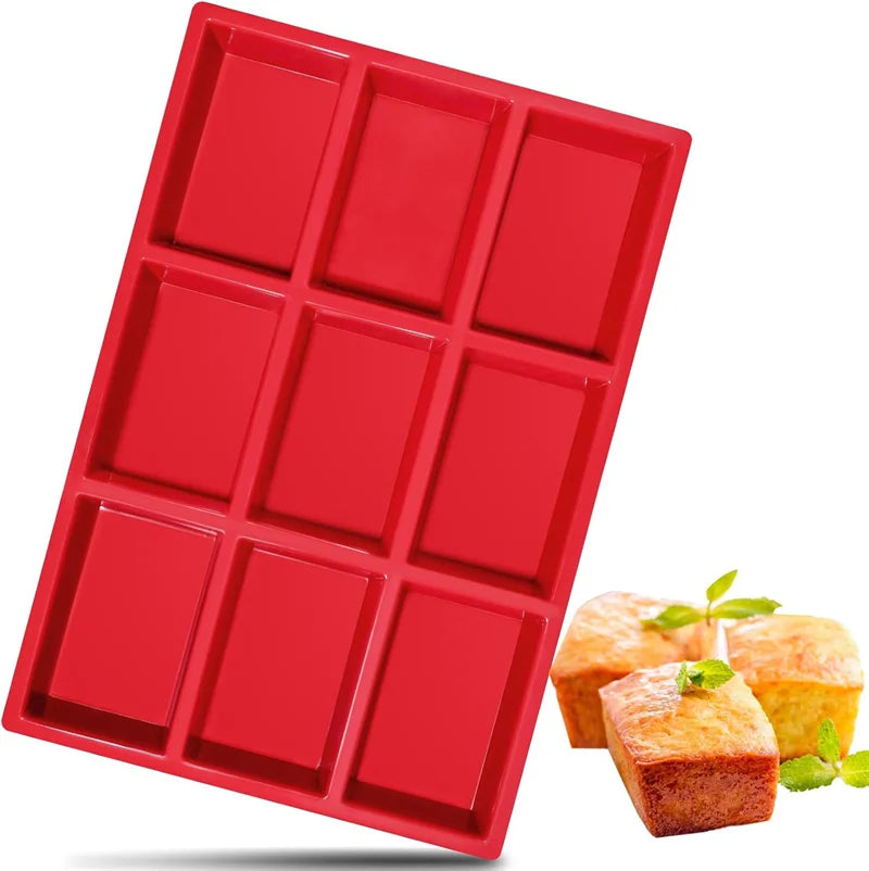 Molde de silicona para mini budines y panes de 9 cavidades