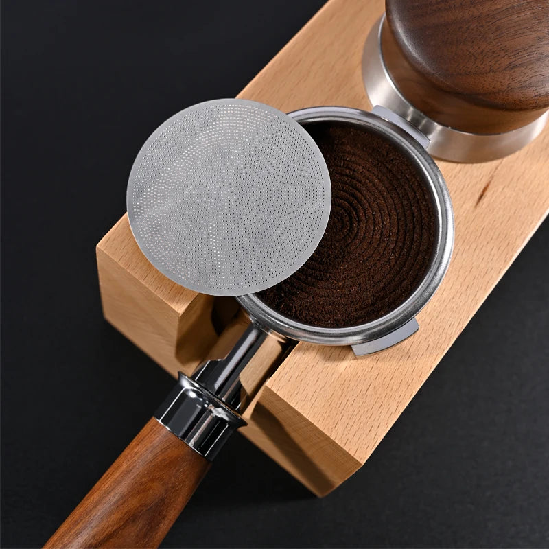 Filtro puck screen de acero inoxidable para espresso — 51, 53 y 58,5 mm