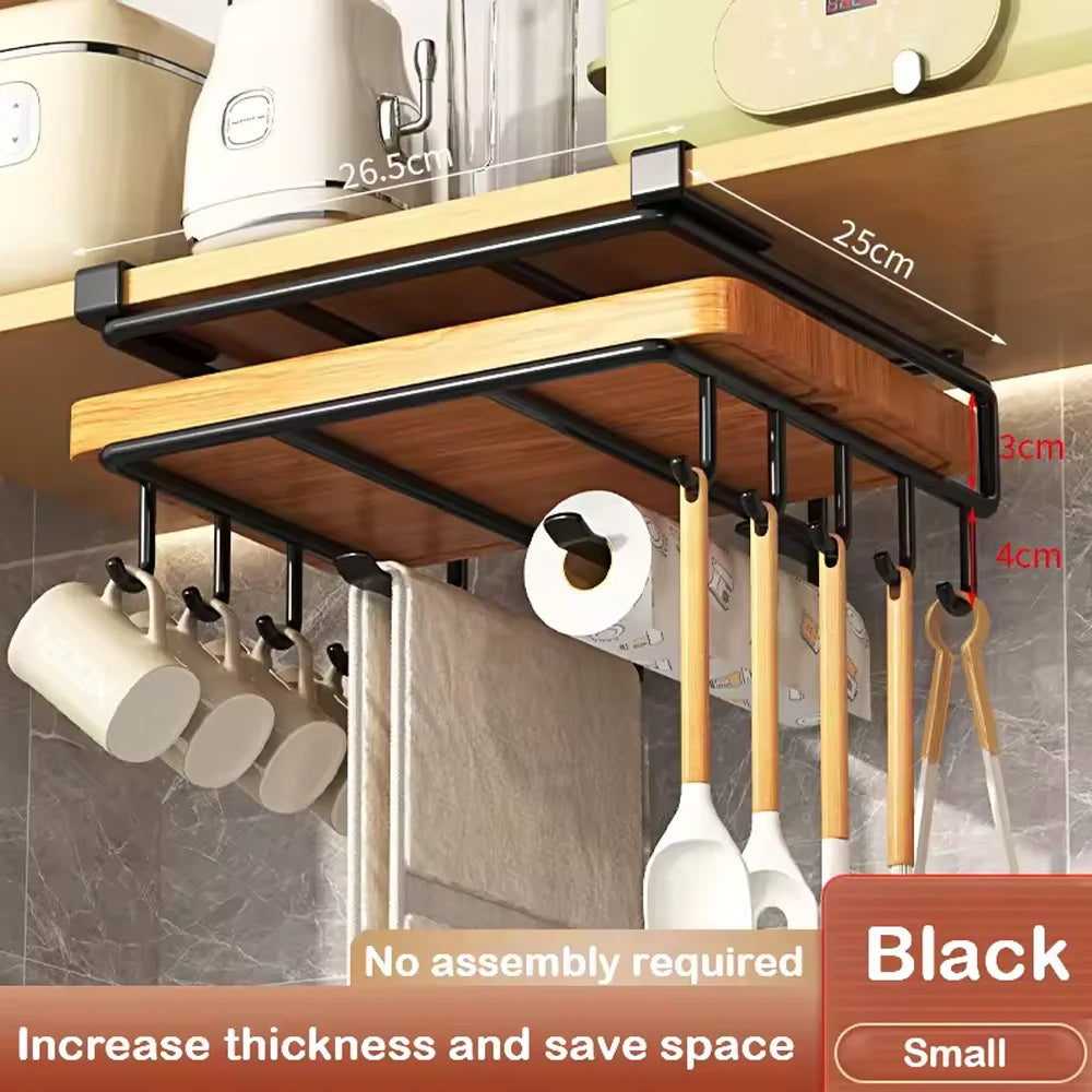 Estante organizador metálico bajo alacena para cocina