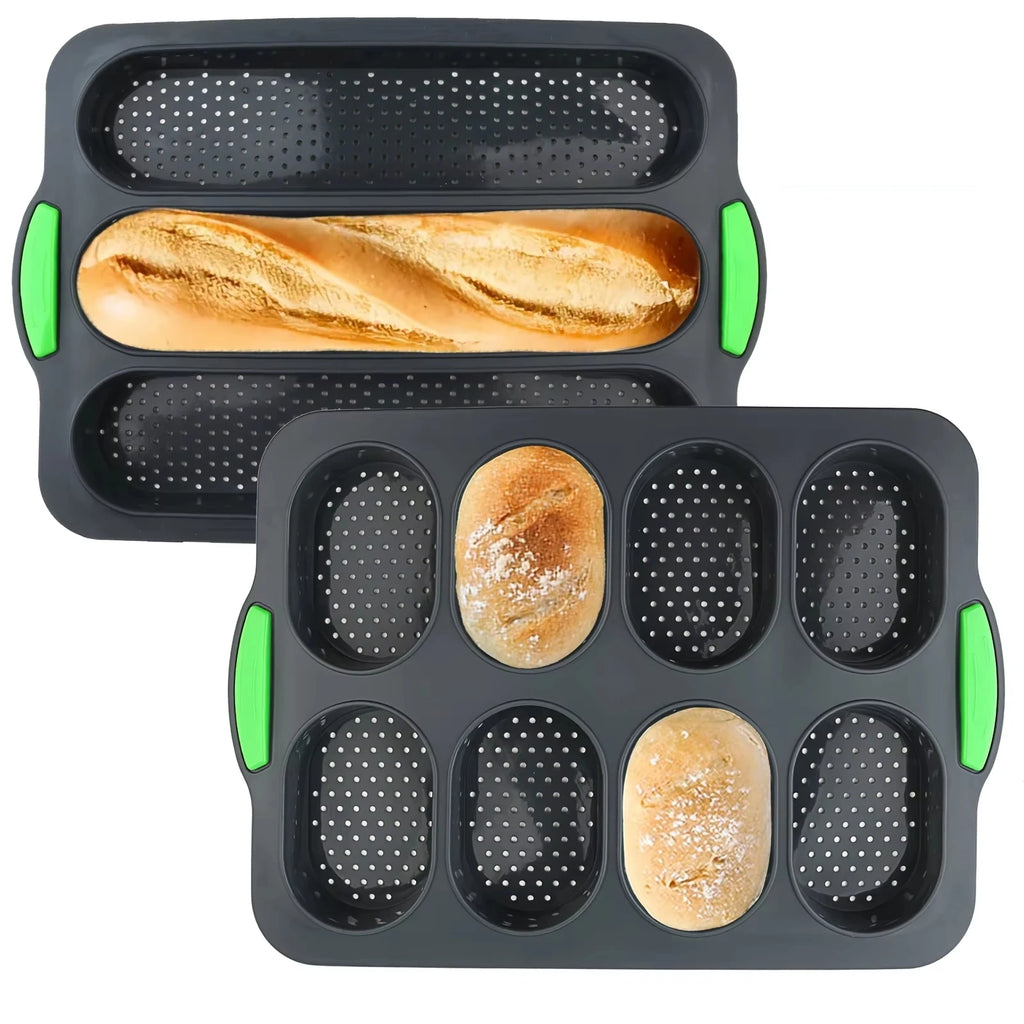 Molde de silicona para pan casero, baguettes y panes de hamburguesa