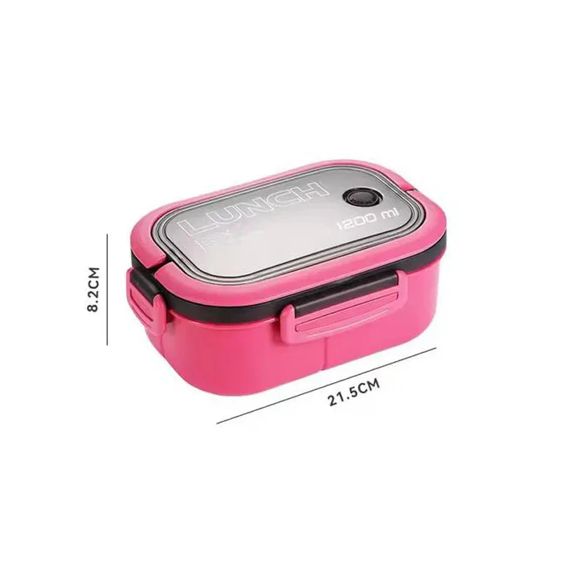 Vianda bento de dos niveles de 1200 ml con cubiertos G801