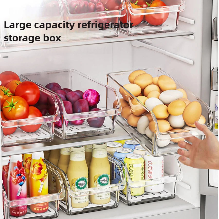 Organizador transparente rectangular para heladera