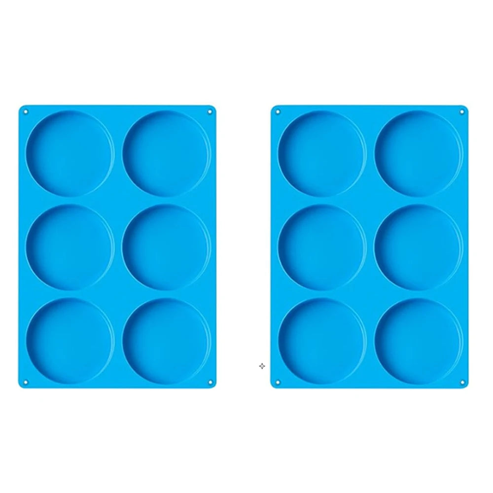 Molde de silicona con 6 cavidades redondas para repostería