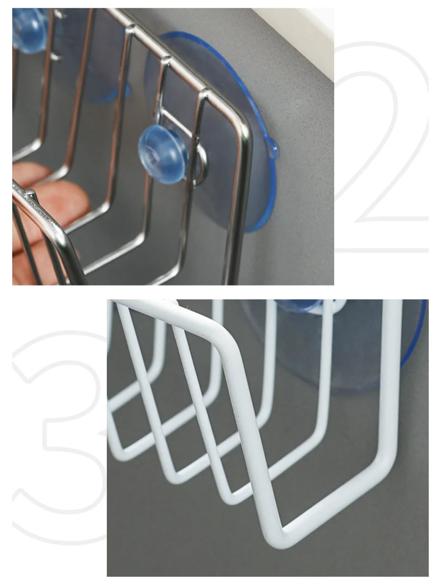 Portaesponja de acero inoxidable con ventosa para bacha
